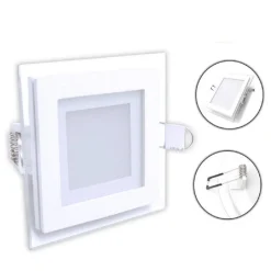 PANNELLO LED SLIM INCASSO BORDO IN VETRO 9 W CCT TRE COLORAZIONE LUCE P-94E-Q3C