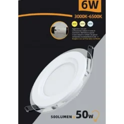 PANNELLO LED SLIM INCASSO BORDO IN VETRO 6W CCT TRE COLORAZIONI DI LUCE P75E-T3C