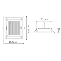 PANNELLO LED SLIM INCASSO BORDO IN VETRO 6 W CCT 3 COLORAZIONI DI LUCE P-75E-Q3C