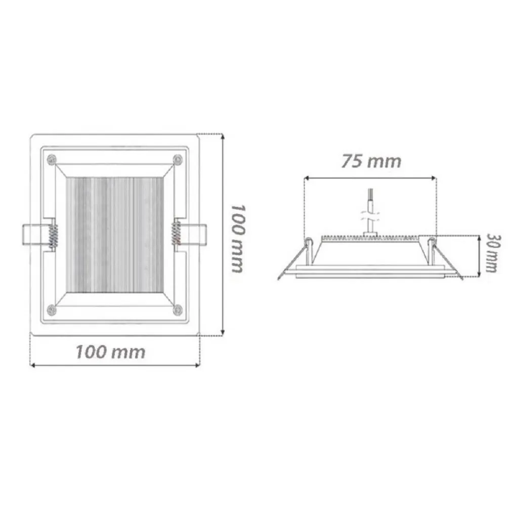 PANNELLO LED SLIM INCASSO BORDO IN VETRO 6 W CCT 3 COLORAZIONI DI LUCE P-75E-Q3C