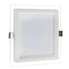 PANNELLO LED SLIM QUADRATO INCASSO CORNICE VETRO 12W CCT 3000K 4000K 6500K P125E-Q3C