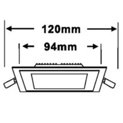 PANNELLO LED SLIM QUADRATO INCASSO CORNICE VETRO 12W CCT 3000K 4000K 6500K P125E-Q3C