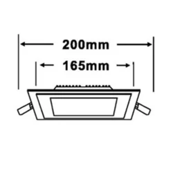 PANNELLO LED SLIM QUADRATO INCASSO CORNICE VETRO 18W CCT 3000K 6500K 4000K P165E-Q3C