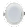 PANNELLO LED SLIM TONDO INCASSO CORNICE VETRO 24W CCT 4000K 3000K 6500K P205E-T3C