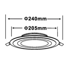 PANNELLO LED SLIM TONDO INCASSO CORNICE VETRO 24W CCT 4000K 3000K 6500K P205E-T3C