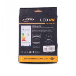 PANNELLO LED SLIM 6W INCASSO QUADRATO IN PVC LUCE CALDO FREDDO NATURALE P105AQ