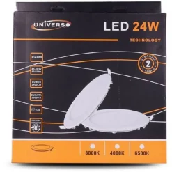 PANNELLO LED SLIM 24W INCASSO ROTONDO LUCE BIANCO CALDO FREDDO NATURALE P285A-T
