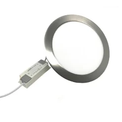 PANNELLO LED SLIM 18W INCASSO TONDO BORDO SILVER LUCE 3000K 4000K 6500K P205AA