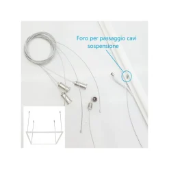 PANNELLO LED TELAIO LUMINOSO CORNICE 60X60 CM 48 W 5700LM LAMPADARIO SOSPENSIONE TOT