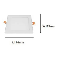 PANNELLO LED 12WATT DA INCASSO QUADRATO BIANCO 174MM LUCE 3000K-6500K IP20 00090