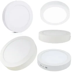 PANNELLO PLAFONIERA FARETTO FARO TONDO A LED 6-12-18-24 WATT FREDDO CALDO