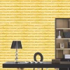 PANNELLO SPUGNA 3D GIALLO ADESIVO PARETI SFONDO EFFETTO MURO MATTONI 70X77CM