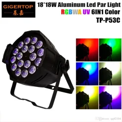 PAR LED RGBWA IP65 DMX 18X18WATT UV 6 IN 1 LUCE WOOD PARTY FLUO POWERCON IN OUT