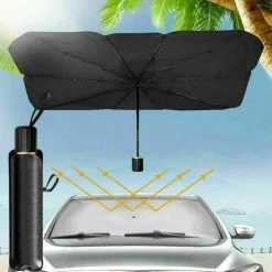 PARASOLE AUTO AD OMBRELLO PROTEZIONE SOLE PARABREZZA CHIUSURA APERTURA RAPIDA