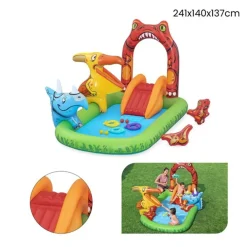 PARCO GIOCHI ACQUATICO JURASSIC SPLASH PISCINA GONFIABILE DA ESTERNO PER BAMBINI 53160
