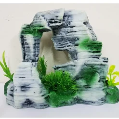 PARETE ROCCIOSA 21.5x9x15CM ORNAMENTO ACQUARIO DECORAZIONI ARREDO PIETRA BOLLE