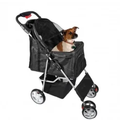 PASSEGGINO PER CANI CANE PIEGHEVOLE BUGGY TRASPORTINO CON ZIP TRASPIRANTE LAVABILE