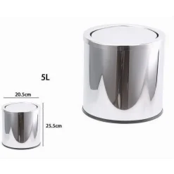 PATTUMIERA ACCIAIO 5 LITRI BIDONE CESTINO SPAZZATURA COPERCHIO BASCULANTE 87463