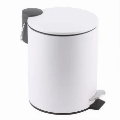 PATTUMIERA ACCIAIO A PEDALE 3LT BIDONE CESTINO SPAZZATURA BAGNO CASA BIANCO 87449