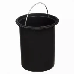 PATTUMIERA CESTINO PORTARIFIUTI 3 LITRI IN METALLO BIANCO CON COPERCHIO IN BAMBÙ