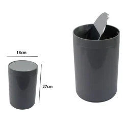 PATTUMIERA CESTINO SECCHIO RIFIUTI GRIGIO ARREDO BAGNO COPERCHIO BASCULANTE 79897