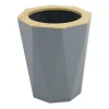 PATTUMIERA CESTINO SPAZZATURA A CILINDRO ESAGONALE GEOMETRICO GRIGIO LEGNO DA BAGNO 10850