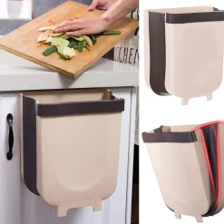 PATTUMIERA DA CUCINA CESTINO SPAZZATURA SOSPESO PIEGHEVOLE IN PLASTICA DA ANTA