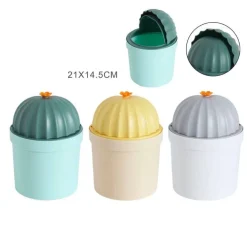 PATTUMIERA GRIGIA CACTUS RIBALTABILE SECCHIO RIFIUTI SPAZZATURA DIM 21X14.5 CM