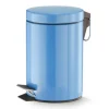 PATTUMIERA IN ACCIAIO A PEDALE 3 LITRI BIDONE CESTINO SPAZZATURA BLU PER BAGNO