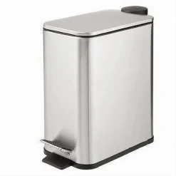PATTUMIERA IN ACCIAIO A PEDALE 5LITRI BIDONE CESTINO SPAZZATURA RETTANGOLO 87447