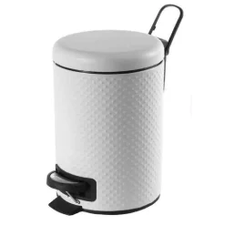 PATTUMIERA IN METALLO 3 LT TONDA DECORO HAMMER 17X26 CM COLORI ASSORTITI 747656