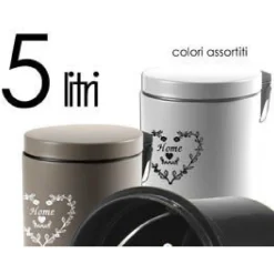 PATTUMIERA METALLO PORTA SPAZZATURA 21X28CM 5LT DECORO CUORE COLORI ASS. 664472
