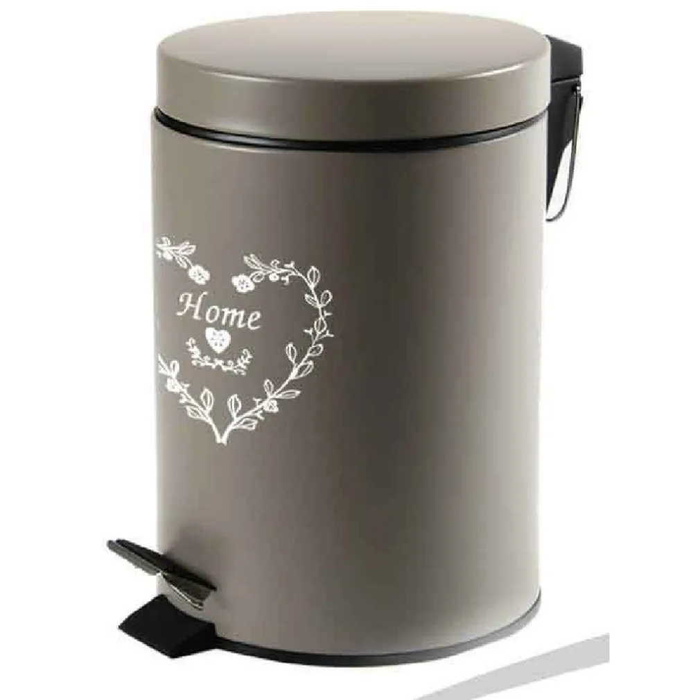 PATTUMIERA PORTASPAZZATURA 25X38CM 12LT DELUXE CUORE HOME MODERNO TORTORA 664489