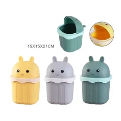 PATTUMIERA VERDE RIBALTABILE SECCHIO PER RIFIUTI SPAZZATURA DIM 15X15X21 CM