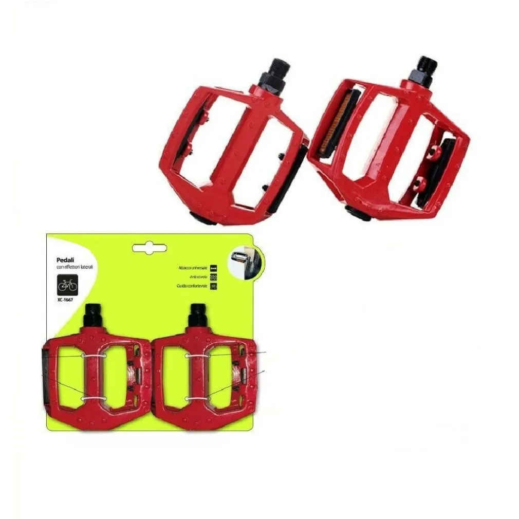 PEDALI UNIVERSALI CON RIFLETTORI LATERALI PER BICI BICICLETTA ANTISCIVOLO XC1667