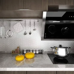 PELLICOLA PROTETTIVA ADESIVA PER CUCINA FOGLIO CARTA ALLUMINIO IMPERMEABILE 40X2