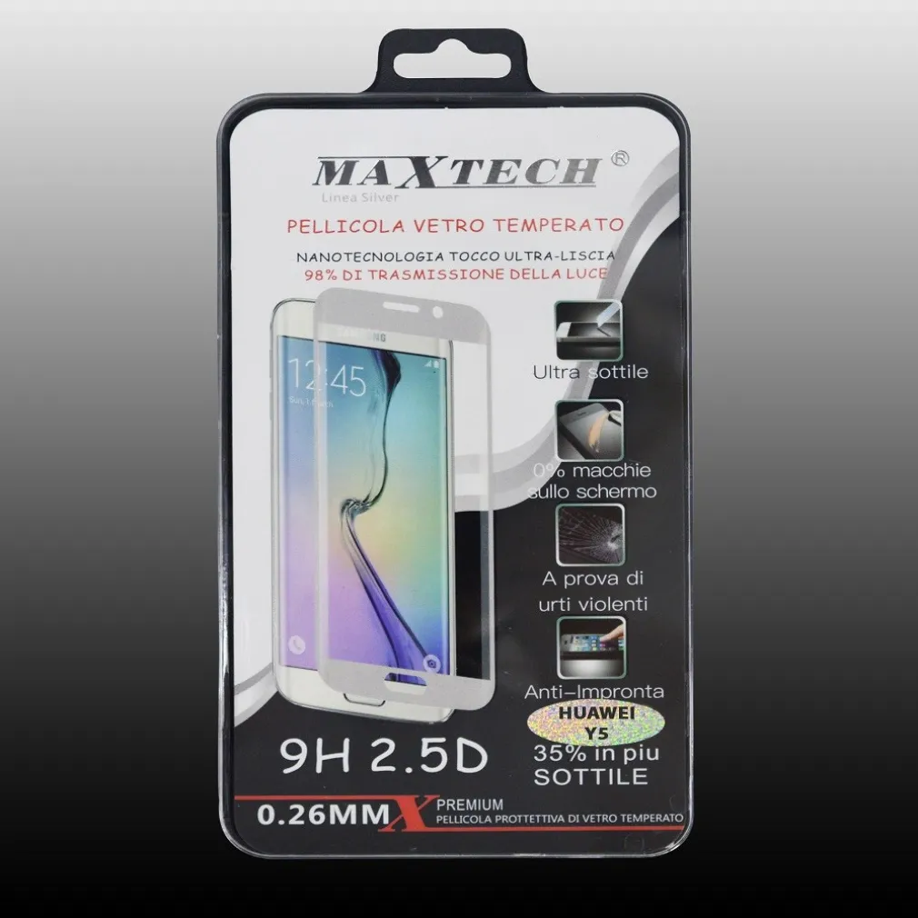 PELLICOLA PROTETTIVA PER HUAWEI Y5 VETRO TEMPERATO PROTEZIONE TEMPERED GLASS MAXTECH P-Y5