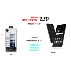 PELLICOLA VETRO TEMPERATO GLASS UNIVERSALE PROTEZIONE DISPLAY 4,7" MAXTECH P-4.7"