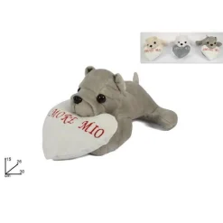 PELUCHE CANE SDRAIATO CON CUORE AMORE MIO CAGNOLINO SAN VALENTINO COLORI VARI