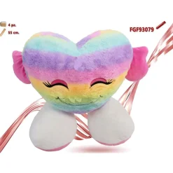 PELUCHE FORMA CUORE CON PIEDI MULTICOLOR PUPAZZO 55CM REGALO SAN VALENTINO 93079