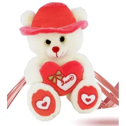 PELUCHE ORSO CON CAPPELLO CUORE ROSSO 22 CM PUPAZZO REGALO SAN VALENTINO 92409