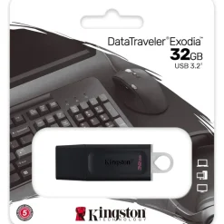 PEN DRIVE KINGSTON DATATRAVELER DA 32GB CHIAVETTA USB 3.2 FLASHDRIVE CON ANELLO