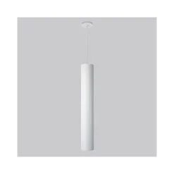 PENDENTE LAMPADA LAMPADARIO BARRA TONDA BIANCO 50X60CM A SOFFITTO LUCE LED APPLIQUE