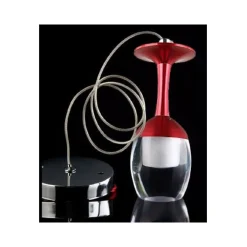 PENDENTE LAMPADA LAMPADARIO CALICE ROSSO A SOFFITTO LUCE LED PORTALAMPADA MODERNO