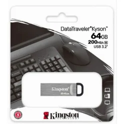 PENDRIVE KINGSTON USB 3.2 DATATRAVELER KYSON 64 GB IN METALLO 200 MB/S DTKN/64GB