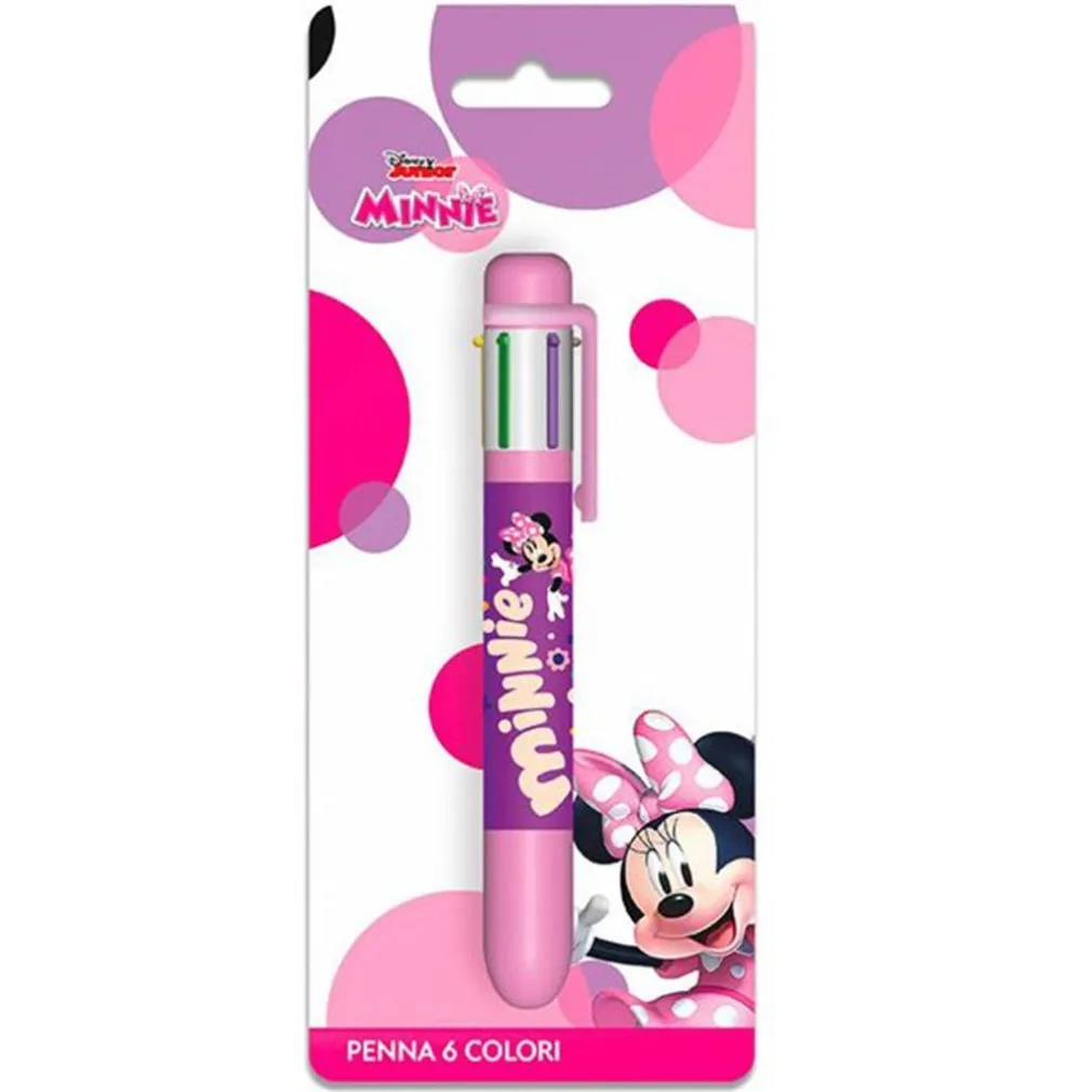 PENNA CON 6 COLORI MINNIE ACCESSORIO SCUOLA REGALO CANCELLERIA PER BAMBINE 961723