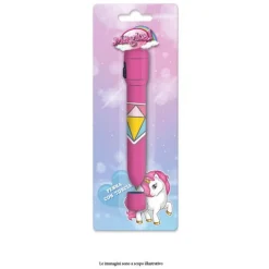 PENNA CON TORCIA GRAFICA MAGICO UNICORNO ACCESSORI PER SCUOLA REGALO FESTE BAMBINE 735577