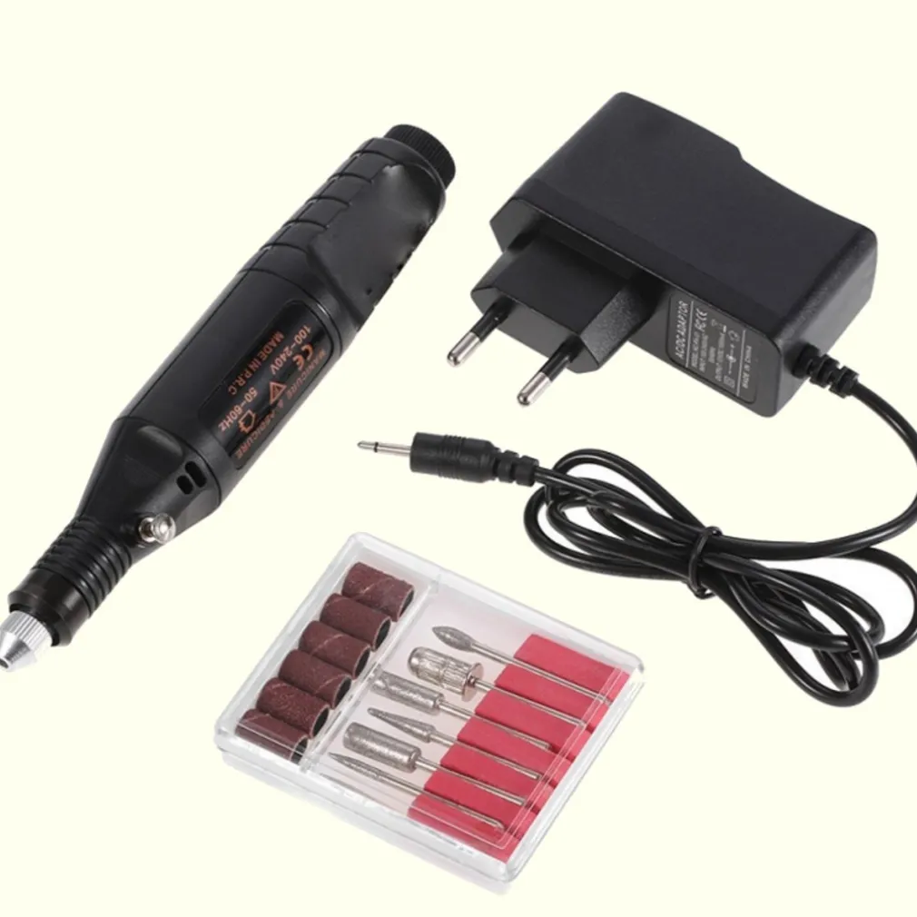 PENNA FRESA COMPATTA UNGHIE CON SET PUNTE MANICURE PORTATILE PROFESSIONALE