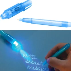 PENNA MAGICA AD INCHIOSTRO INVISIBILE SET 2 PENNE VISIBILE CON LUCE UV GADGET