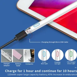 PENNA STILO PENNINO CAPACITIVO DA 1,2MM DIGITALE RICARICABILE A PUNTA FINE TOUCH